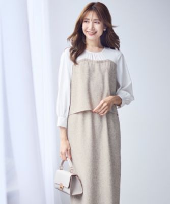 ANY SIS(エニィスィス)の【洗える】ツイードコンビ ワンピース通販