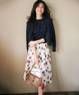 組曲　チューリッププリント フレアスカート 組曲(クミキョク)のチューリッププリント フレアスカート通販