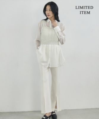 ICBアイシービークロップドフレアパンツキュロットコットンストレッチベージュ ICBアイシービークロップドフレアパンツキュロットコットン