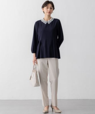 23区　レース襟 ブラウス　大きいサイズ　46 23区(ニジュウサンク)の【VERYコラボ】トリアセダブルジョーゼット