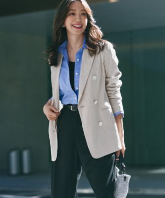 23区(ニジュウサンク)の【洗える】リネンレーヨンストレッチ ダブル