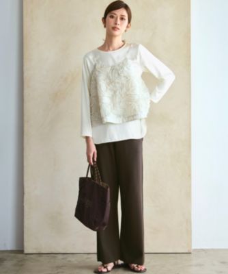 23区(ニジュウサンク)の【洗える】リボンエンブロイダリー