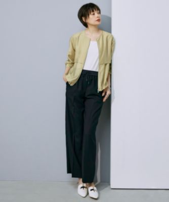 【接触冷感・速乾・洗える】 リヨセルナイロンワッシャー ノーカラーブルゾン 接触冷感・速乾・洗える】 リヨセルナイロンワッシャー ノー