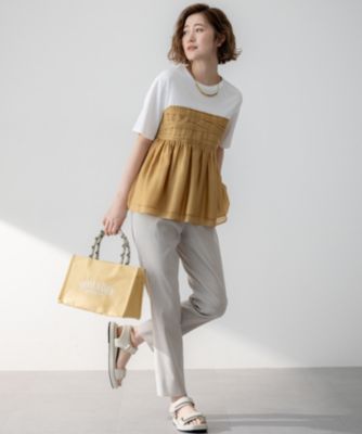 23区新品未使用【杏さん着用】オーガンジービスチェコンビ カットソー　サイズ38 杏さん着用／WEB＆一部店舗限定カラーあり】オーガンジー