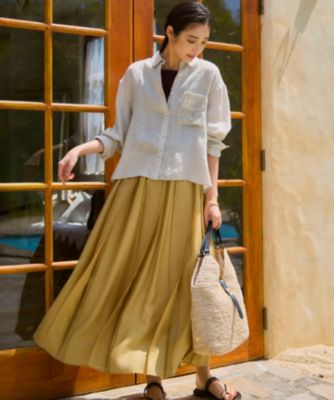 【今期】23区 LIBECO クロップド シャツ 38 極美品 洗える】LIBECO クロップド シャツ / 23区 | ファッション通販