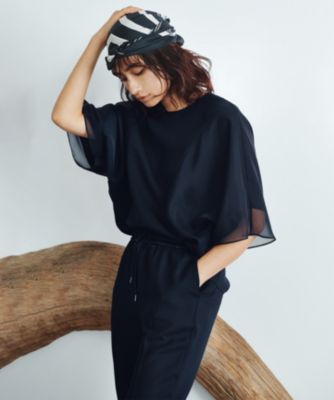 icb【UV接触冷感・速乾】 FluidBackSatin シアーコンビブラウス ICB(アイシービー)の【UVケア・接触冷感・速乾・洗える