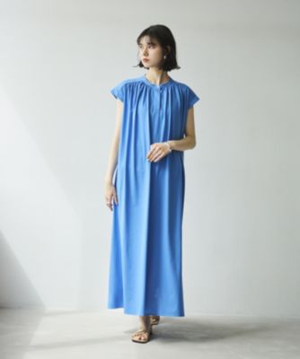 #Newans 乾燥機可能/接触冷感ヨークギャザーロングワンピース Newans(ハッシュニュアンス)の【乾燥機可能/接触冷感】ヨーク