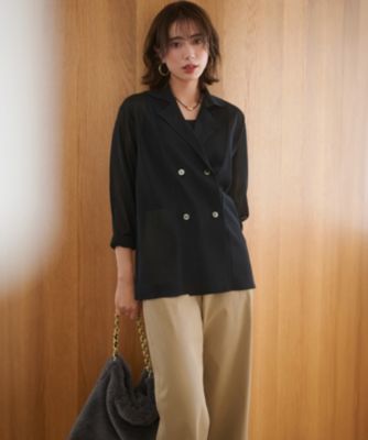 23区(ニジュウサンク)の【洗える】シアー ダブルブレスト ニット