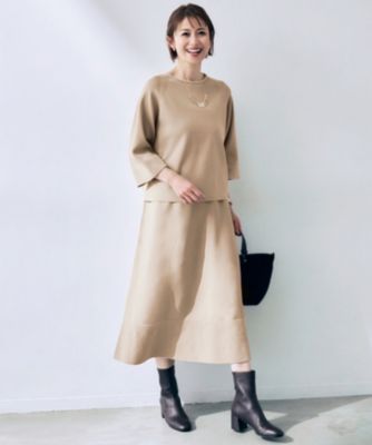 自由区Ｌ★スカート 自由区 L(ジユウク エル)の【洗える】モールブロッキングニット