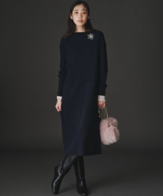 23区(ニジュウサンク)の【洗える】レイヤードニットツイン ワンピース