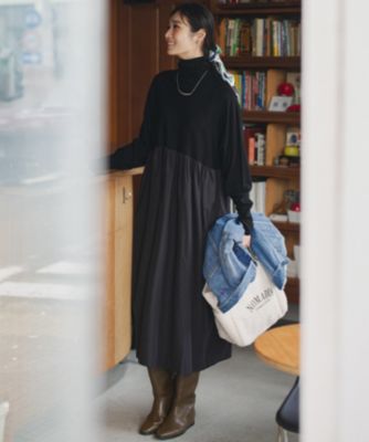 サ*ー様 【完売品】GRAPE 25AW アシンメトリーロングイヤーニットキャッ 23区(ニジュウサンク)の【洗える】ギャザーコンビ ニットワンピース