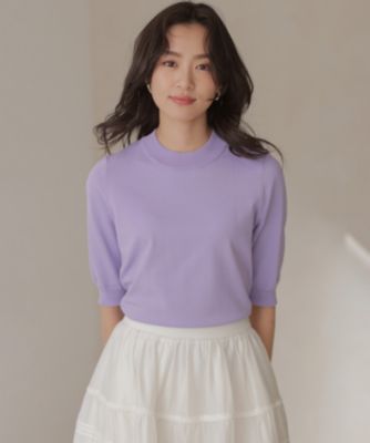 組曲 L(クミキョク エル)のマイラックカラー 6分袖 ニット通販