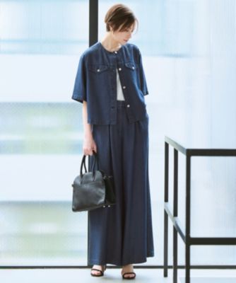 【美品】ICB アイシービー ネイビー 紺 サイズ:40(L) | 23春夏 バック サテン ラウンドヘムプルオーバー / FluidBackSatin 半袖 キャップスリーブ クルーネック ラウンドヘム Aライン ワイドシルエット | トップス カットソー【レディース】【中古】 ICB - 【美品】ICB アイシービー ネイビー 紺 サイズ:40(L) | 23春夏
