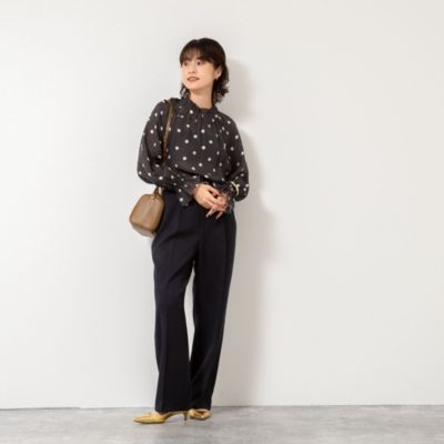 NOLLEY'S(ノーリーズ)のウォッシャブルウール調愛されセミワイドパンツ