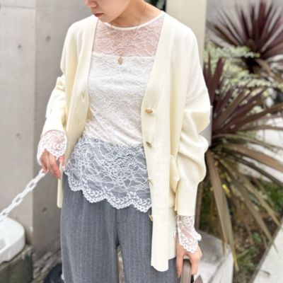 NOLLEY'S sophi ウォッシャブルラッセルレースTブラウス NOLLEY'S sophi(ノーリーズソフィー)のウォッシャブルラッセルレースT