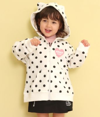 Anap Kids Home アナップ キッズ ホーム のドット柄猫耳パーカー通販 Leeマルシェ