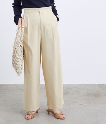 Adam Et Rope アダム エ ロペ のパイピングベルトストレートパンツ通販 Leeマルシェ