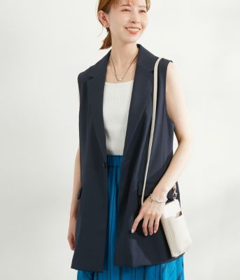ROPE' PICNIC(ロペピクニック)の麻調スリーブレスジャケット ジレ通販 集英社HAPPY PLUS STORE