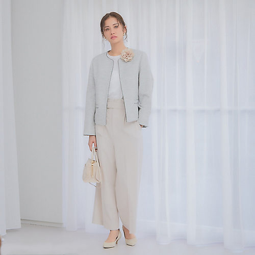 Abahouse Mavie アバハウス マヴィ のecru 綾織りツイードジャケット通販 Leeマルシェ