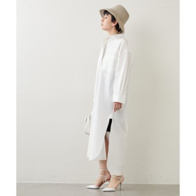 ウィムガゼット 長袖シャツロングワンピース ホワイト Whim Gazette(ウィム ガゼット)のロングシャツワンピース通販