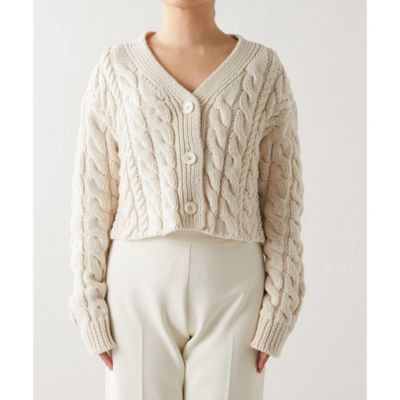 Whim Gazette(ウィム ガゼット)の【GEMINI】ケーブルカーディガン通販