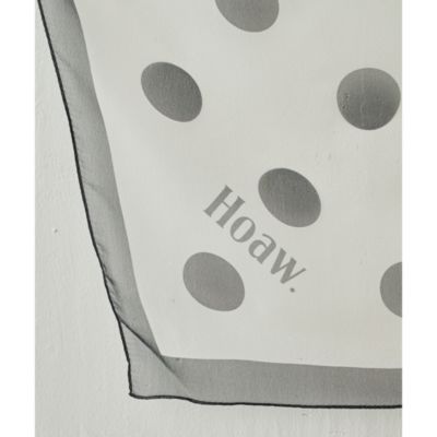Whim Gazette Hoaw. シルク スカーフ ドット 黒　ブラック Whim Gazette(ウィム ガゼット)の【Hoaw.】シルクドットスカーフ