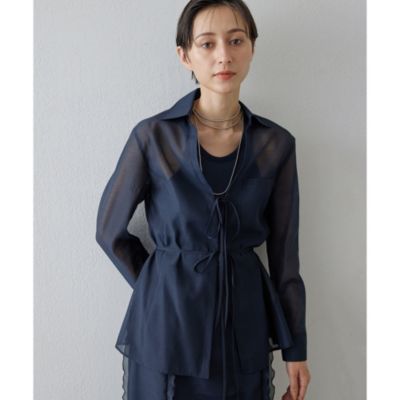 Whim Gazette(ウィム ガゼット)のオーガンジーリボンシャツ通販