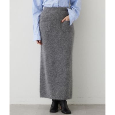 Whim Gazette グレーニットスカート F Whim Gazette(ウィム ガゼット)｜ニットフレアスカート/グレー の通販
