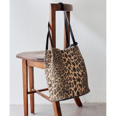 完売！　ウィムガゼット　ヒョウ柄　NOVIA 別注Straw LEO TOTE Whim Gazette(ウィム ガゼット)の【NOVIA】別注Straw LEO TOTE