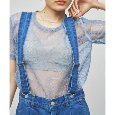 【美品】今季完売GEMINI/Whim Gazetteサスペンダーデニムパンツ Whim Gazette(ウィム ガゼット)の【GEMINI】サスペンダーデニム