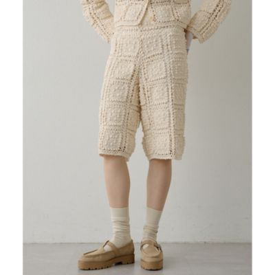 2025今季完売定価3.3万★ウィムガゼット ハーフパンツ　36 黒ハイウエスト ウィムガゼット Whim Gazette 【GEMINI】DENIMハーフパンツ （indigo