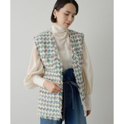 Whim Gazette LINTON ツイード ジレ CHANEL生地 高級 Whim Gazette（ウィムガゼット）の「LINTONジレ（ベスト）」 - WEAR