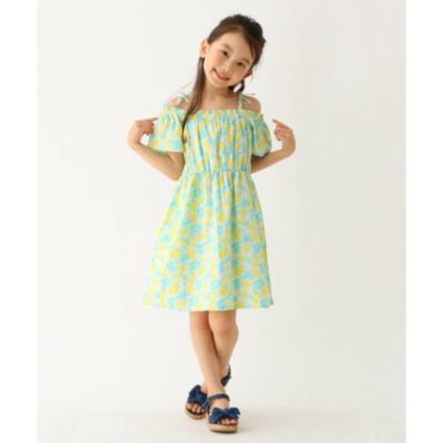 3can4on Kids サンカンシオン キッズ の 90cm 150cm 肩リボンフラワーワンピース通販 Leeマルシェ
