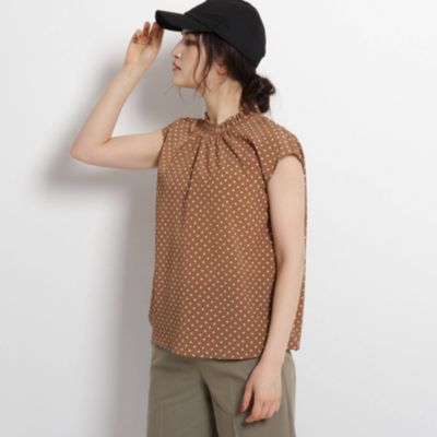 Dessin Ladies デッサン レディース の Xsサイズあり 洗える ドット柄フリルネックブラウス通販 集英社happy Plus Store