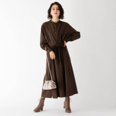 Opaque Clip オペーク ドット クリップ のベルト付きバンドカラー比翼シャツワンピース通販 Shop Marisol ショップマリソル