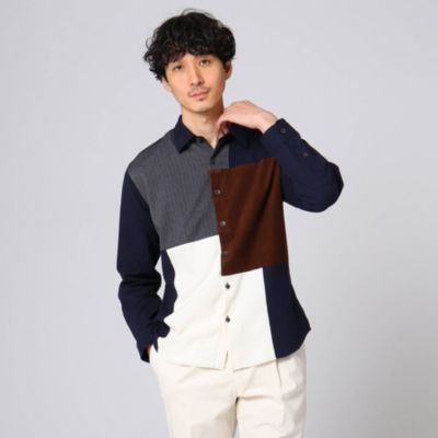 Takeo Kikuchi タケオキクチ メンズ の Sサイズ カラーブロッキングシャギーシャツ通販 集英社happy Plus Store