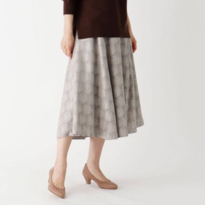 Soup スープ の 大きいサイズあり 13号 シャイニージャカードフレアスカート通販 集英社happy Plus Store