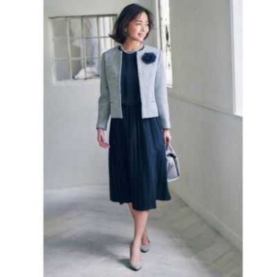 Dessin Ladies デッサン レディース の ママスーツ 入学式 スーツ 卒業式 スーツ S Lサイズあり 洗える ジョーゼットプリーツワンピース通販 集英社happy Plus Store