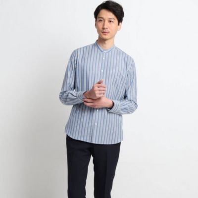 Takeo Kikuchi タケオキクチ メンズ のストライプバンドカラーシャツ通販 集英社happy Plus Store