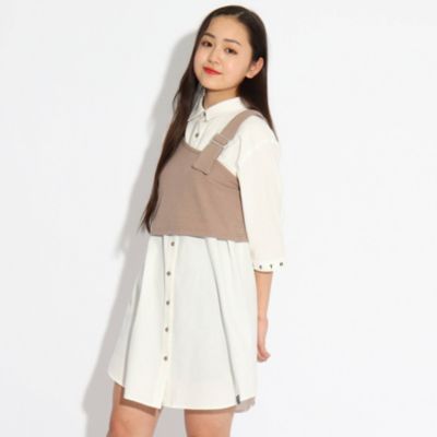 Pink Latte ピンクラテ の ニコラ掲載 開襟シャツワンピース ビスチェset通販 集英社happy Plus Store