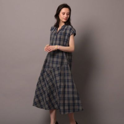 Dressterior Ladies ドレステリア レディース のチェックアシンメトリーフレアワンピース通販 集英社happy Plus Store