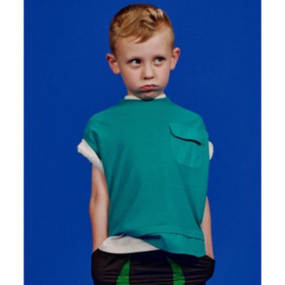 The Shop Tk Kids ティーケー サップキッド キッズ の 100 140 さらっと1枚でレイヤード風 ピグメントフハクドッキングtシャツ通販 集英社happy Plus Store