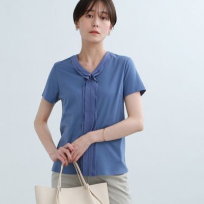 INDIVI(インディウ゛ィ)の【洗える/通勤/学校行事】Vネックフリルカットソー通販 集英社HAPPY PLUS STORE