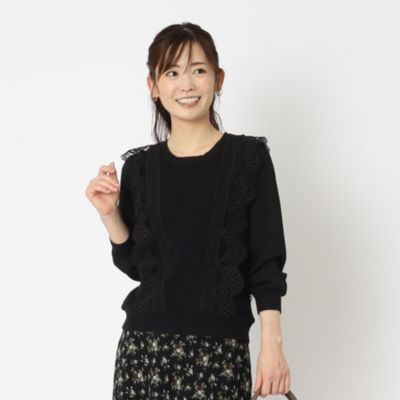 LAURA ASHLEY(ローラアシュレイ)の【身頃レース】異素材ニットブラウス