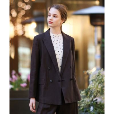 DRESSTERIOR(Ladies) 【CLASSY.5月号掲載】【セットアップ可】コットンリネンダブルジャケット