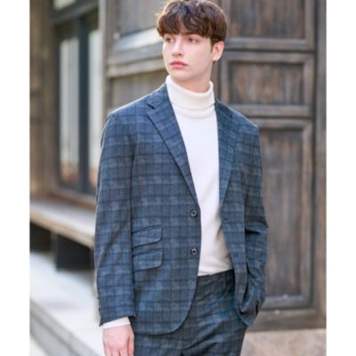 DRESSTERIOR(Men) 【セットアップ可】ネイビーグレンチェックSET UPジャケット