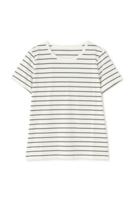 human woman / ヒューマンウーマン ◆オーガニック綿天竺半袖ボーダーＴシャツ 楽天市場】◇半袖Tシャツボーダーオーガニック綿天竺