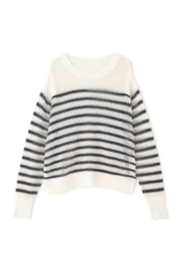 human woman(ヒューマン ウーマン)の◇メッシュボーダーニット通販