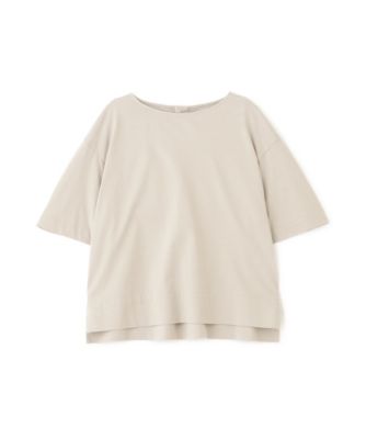human woman / ヒューマンウーマン ◆プレーティング天竺タックスリーブボートネックプルオーバー human woman(ヒューマン ウーマン)の◇プレーティング天竺タック