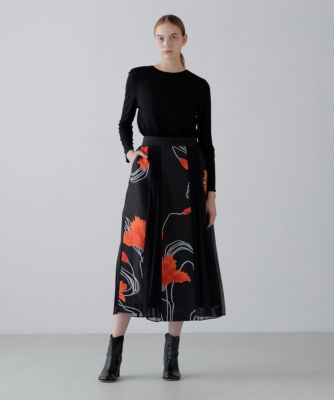 ADORE(アドーア)の◇ドローイングフラワープリントスカート通販